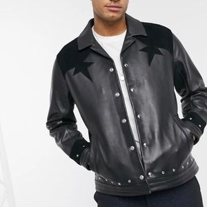 ASOS leather Harrington Jacket